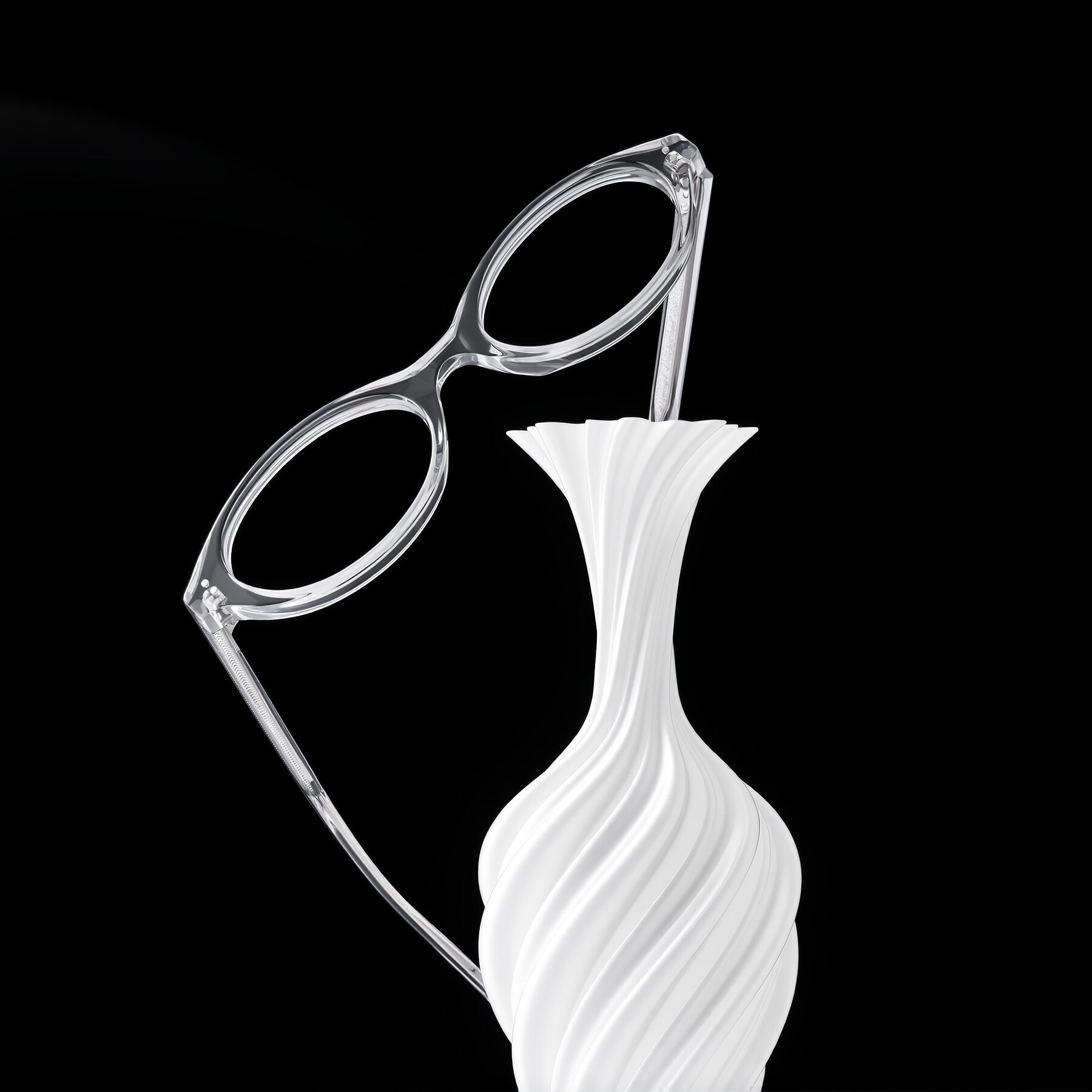 Lifestyle photography #2 of Prythian in Transparent Gray with Clear Eyeglass Lenses