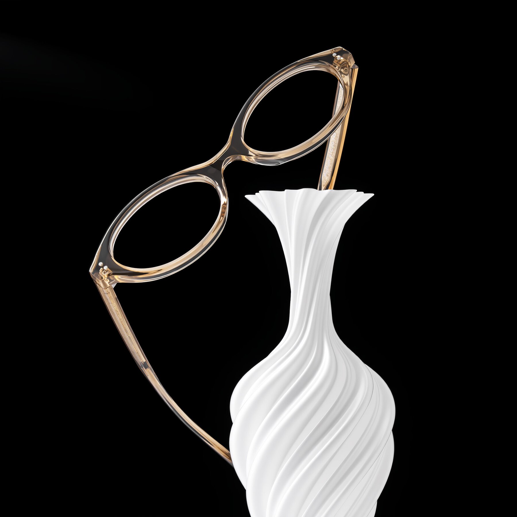 Lifestyle photography #2 of Prythian in Transparent Brown with Clear Eyeglass Lenses