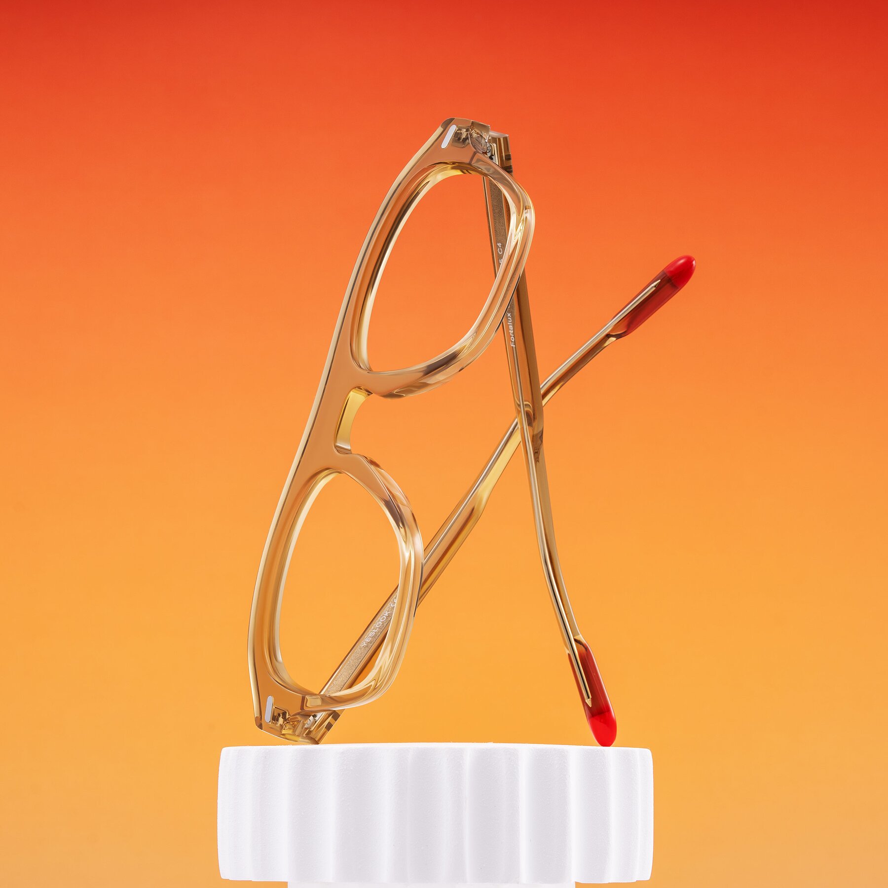 Lifestyle photography #1 of Fortalux in Amber with Clear Eyeglass Lenses