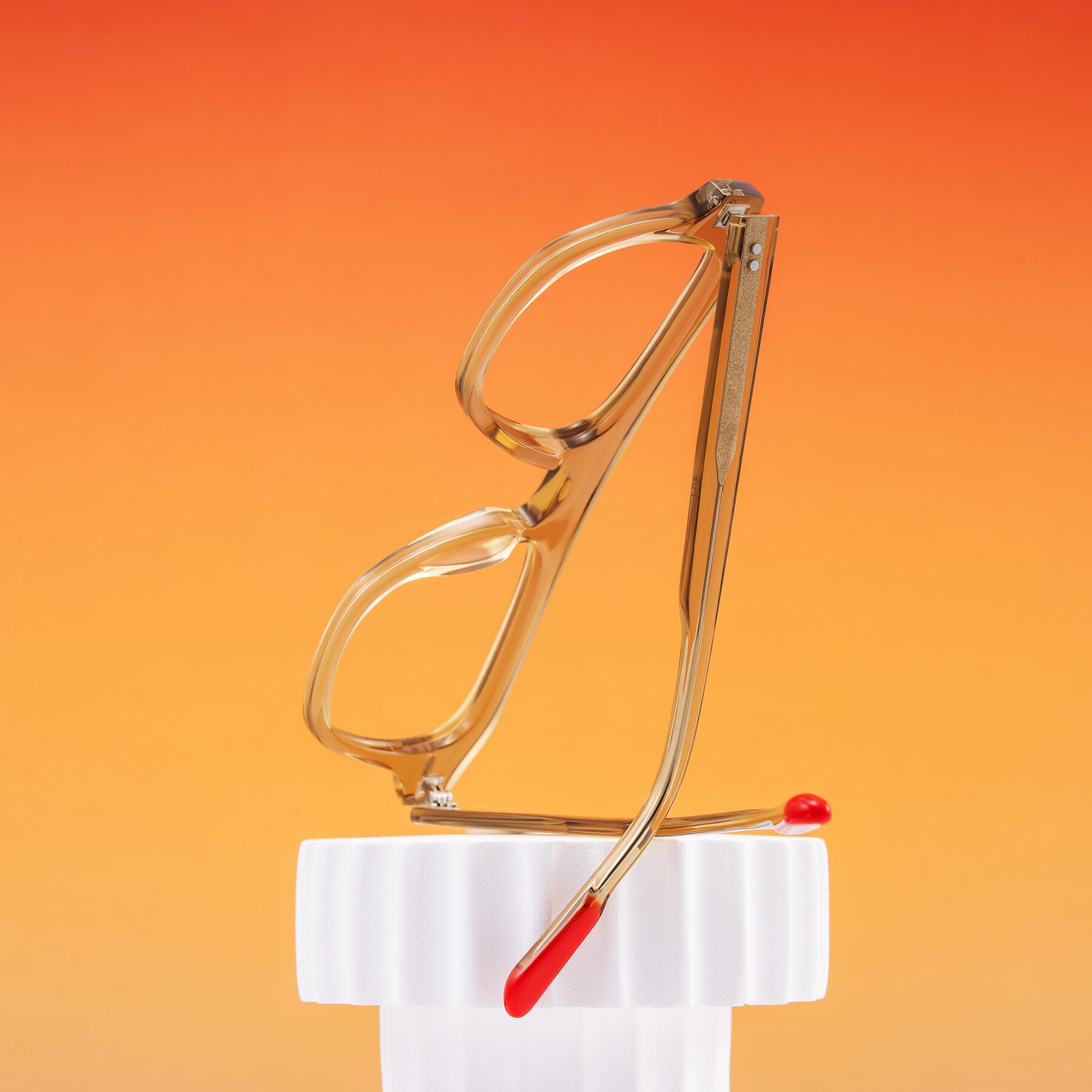 Lifestyle photography #2 of Fortalux in Amber with Clear Eyeglass Lenses