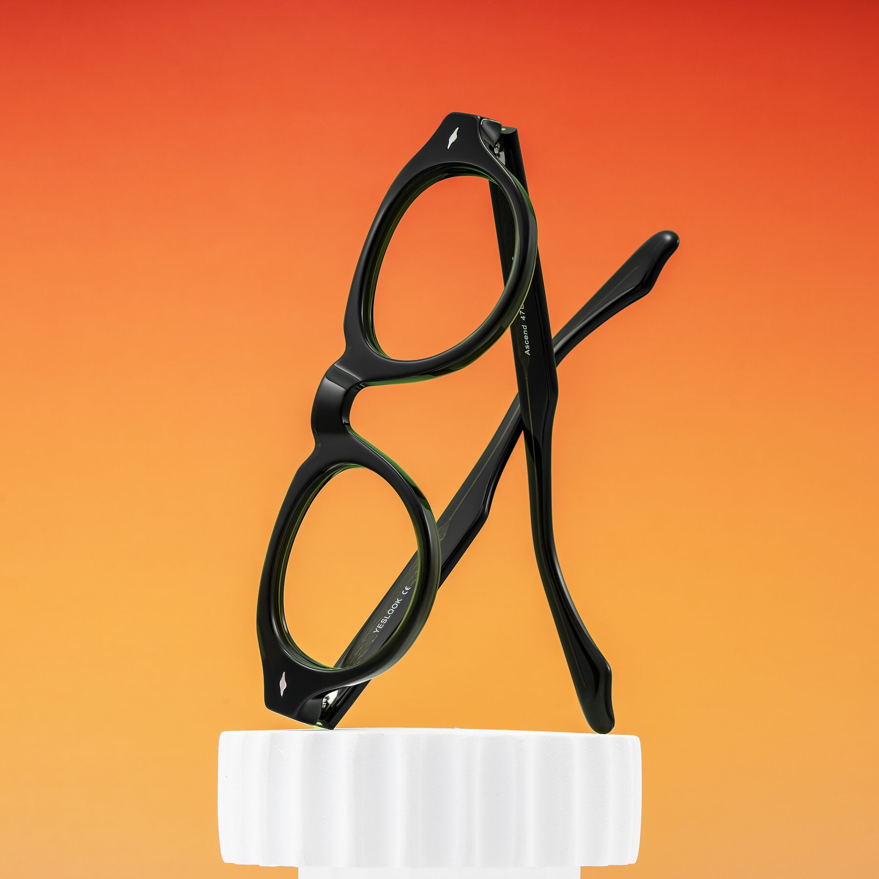 Lifestyle photography #1 of Ascend in Dark Jade Green with Clear Blue Light Blocking Lenses