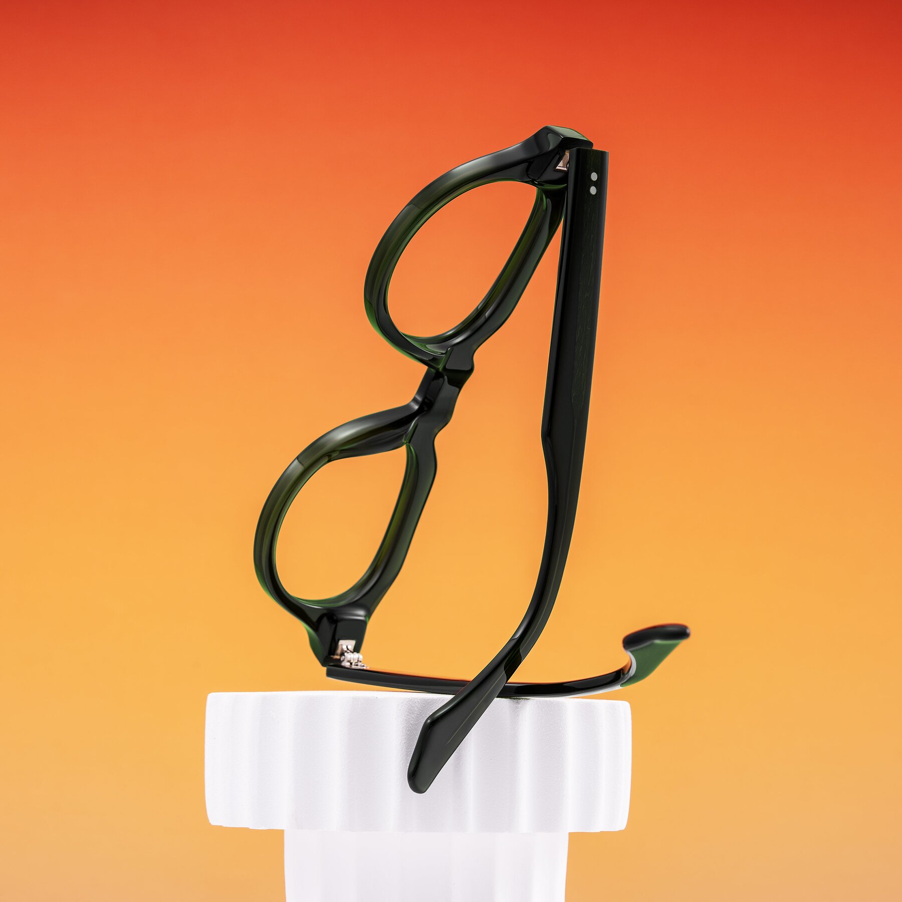 Lifestyle photography #2 of Ascend in Dark Jade Green with Clear Blue Light Blocking Lenses