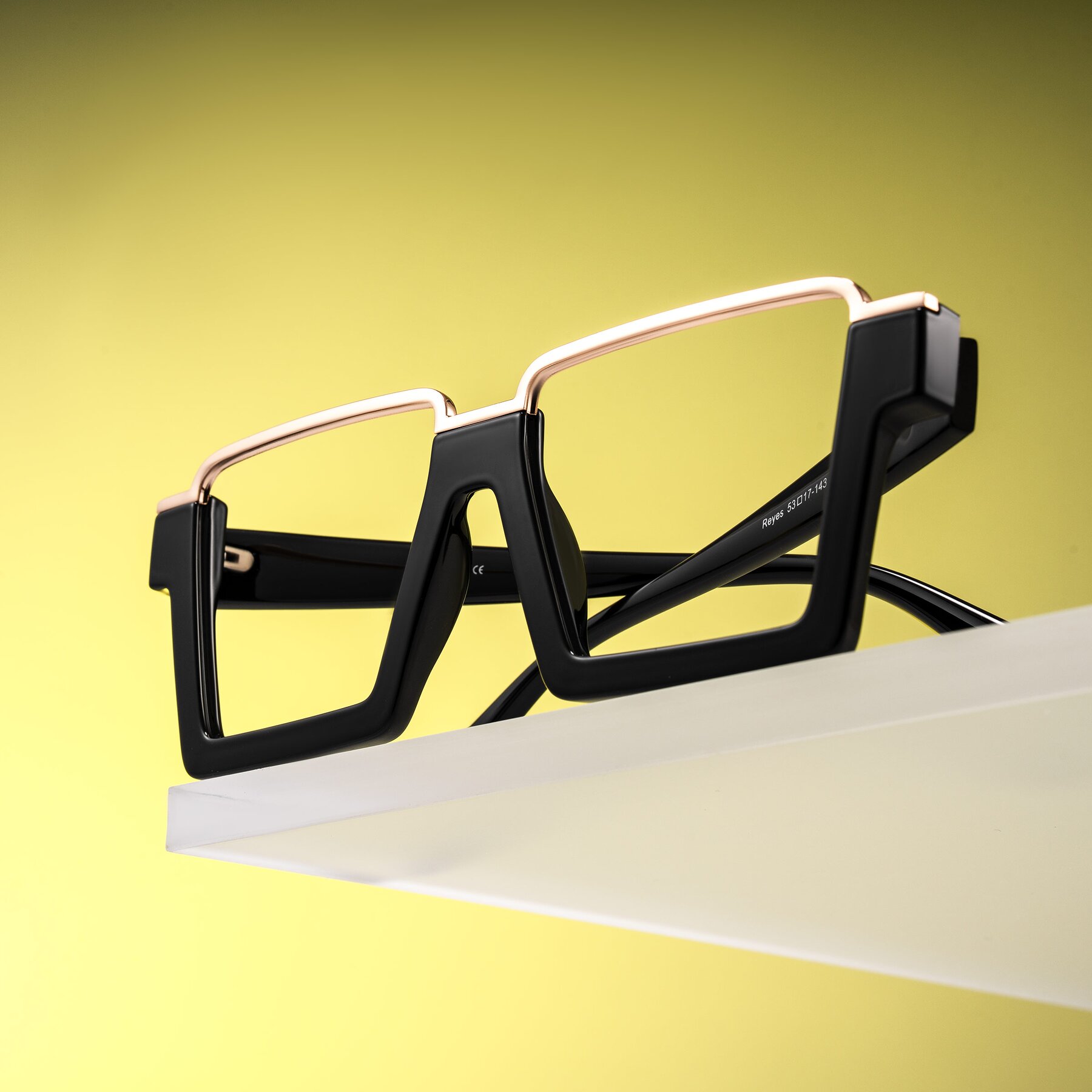 Lifestyle photography #1 of Reyes in Black with Clear Reading Eyeglass Lenses