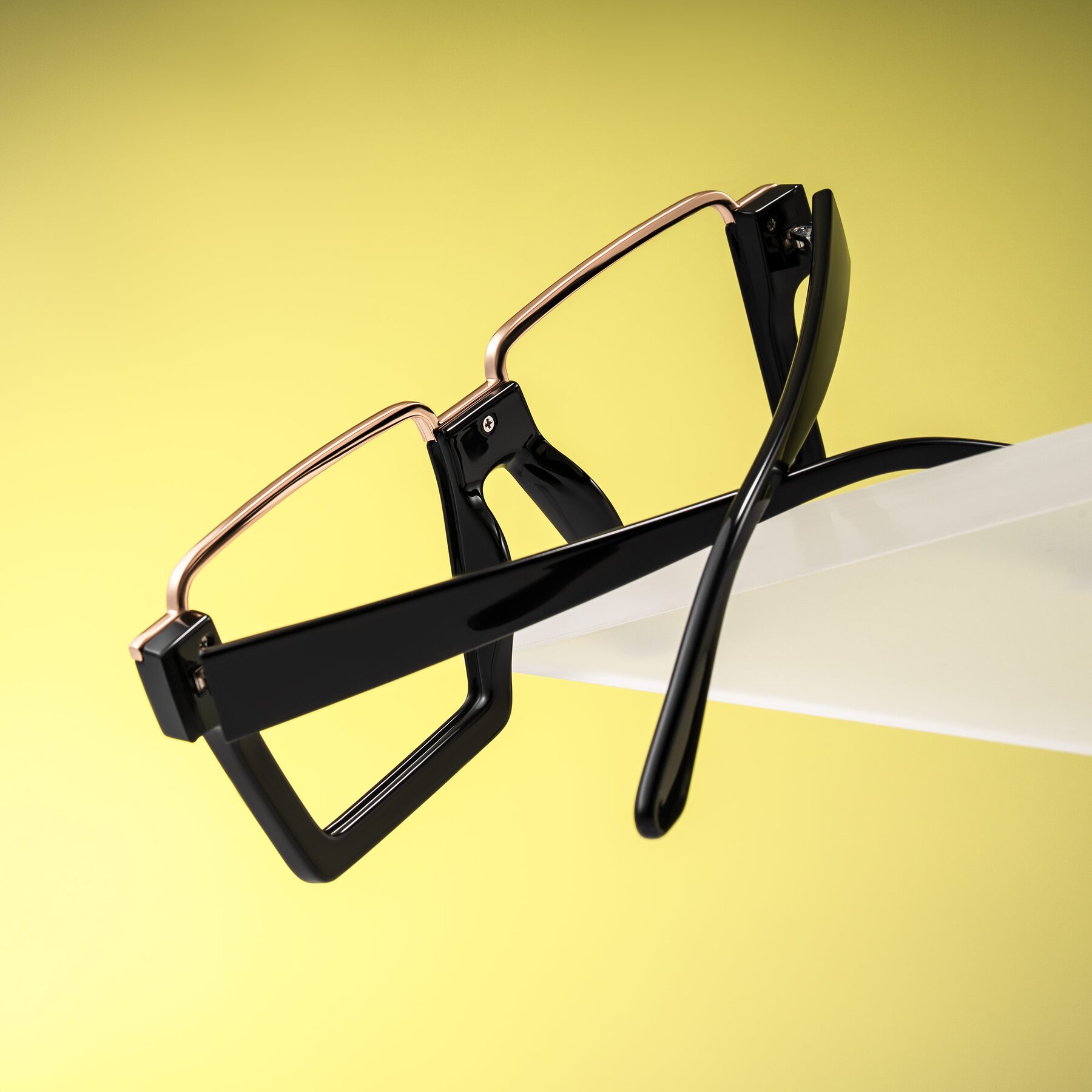 Lifestyle photography #2 of Reyes in Black with Clear Reading Eyeglass Lenses