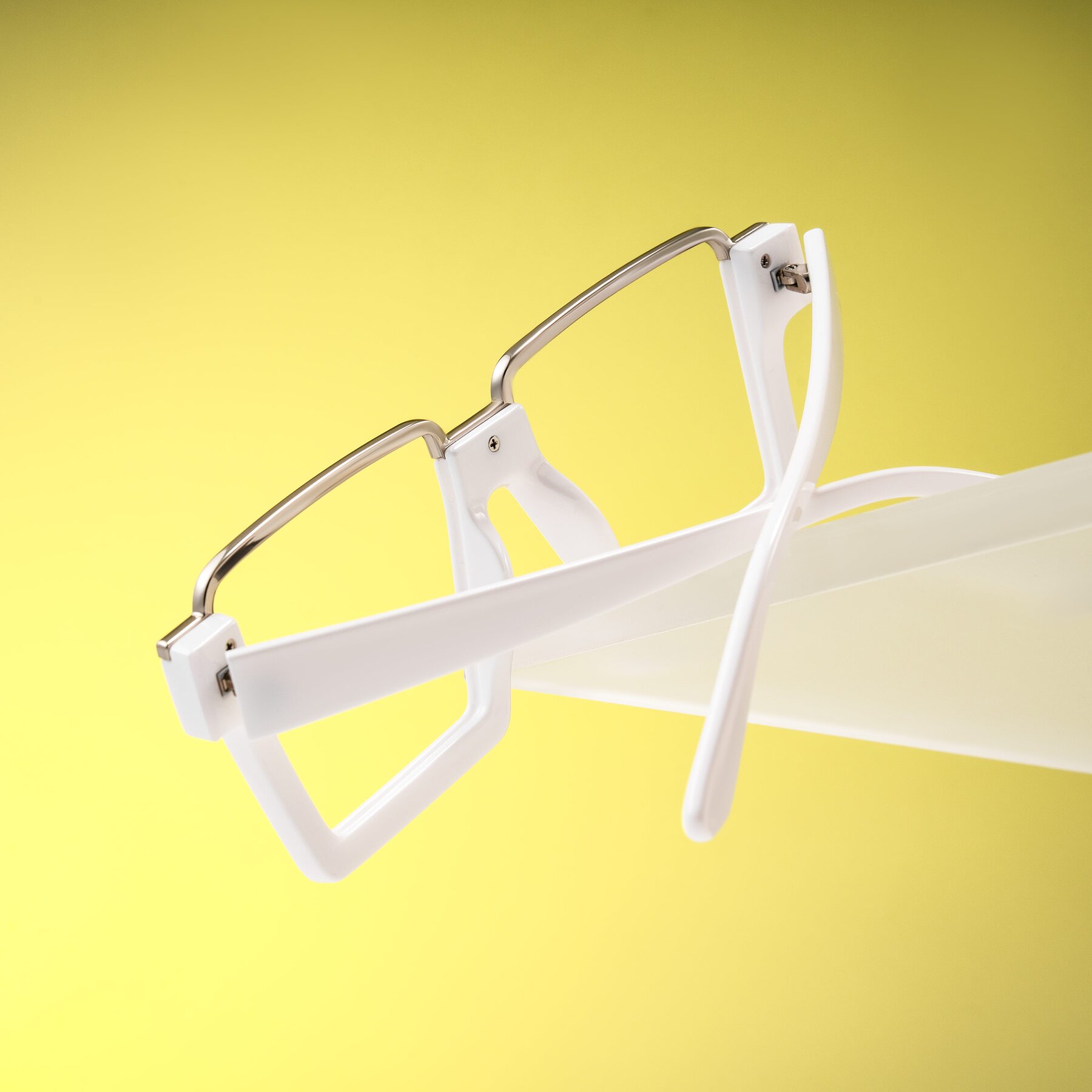 Lifestyle photography #2 of Reyes in White with Clear Eyeglass Lenses