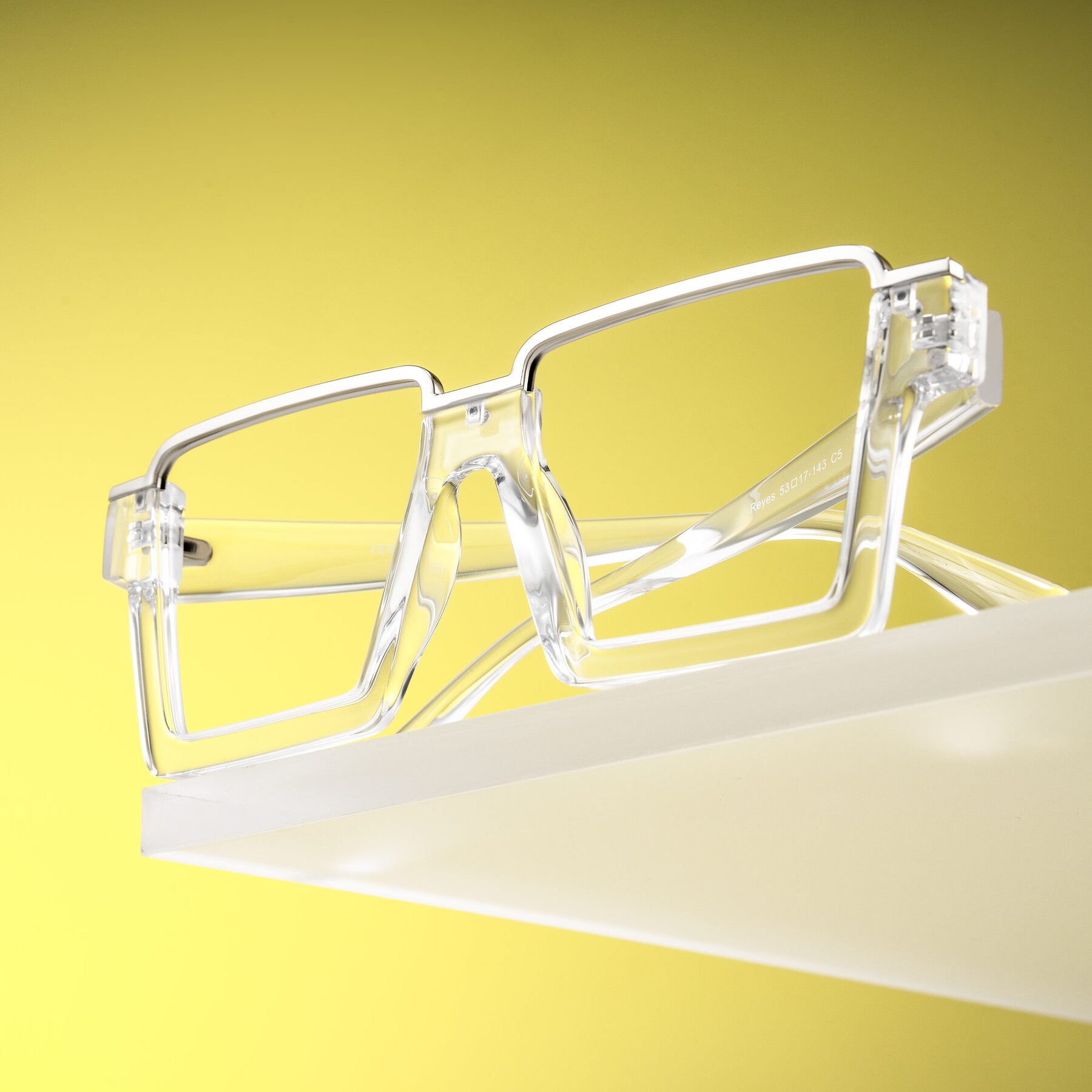 Lifestyle photography #1 of Reyes in Clear with Clear Eyeglass Lenses