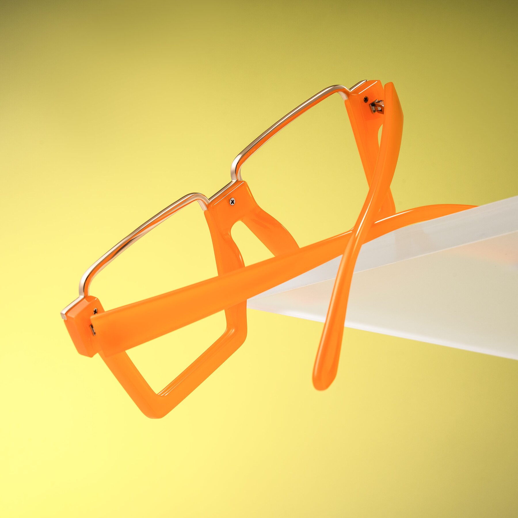 Lifestyle photography #2 of Reyes in Orange with Clear Eyeglass Lenses