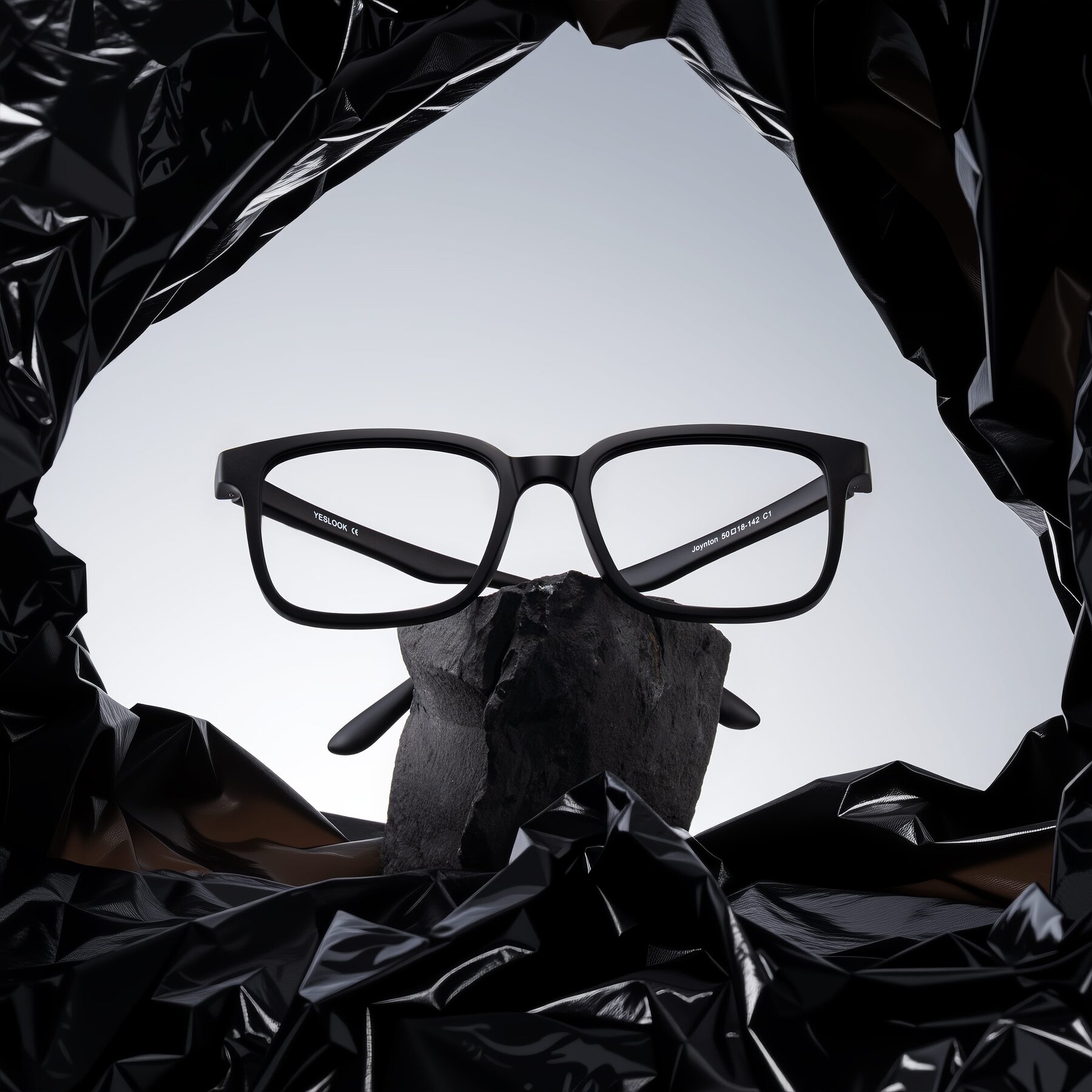 Lifestyle photography #1 of Joynton in Matte Black with Clear Eyeglass Lenses