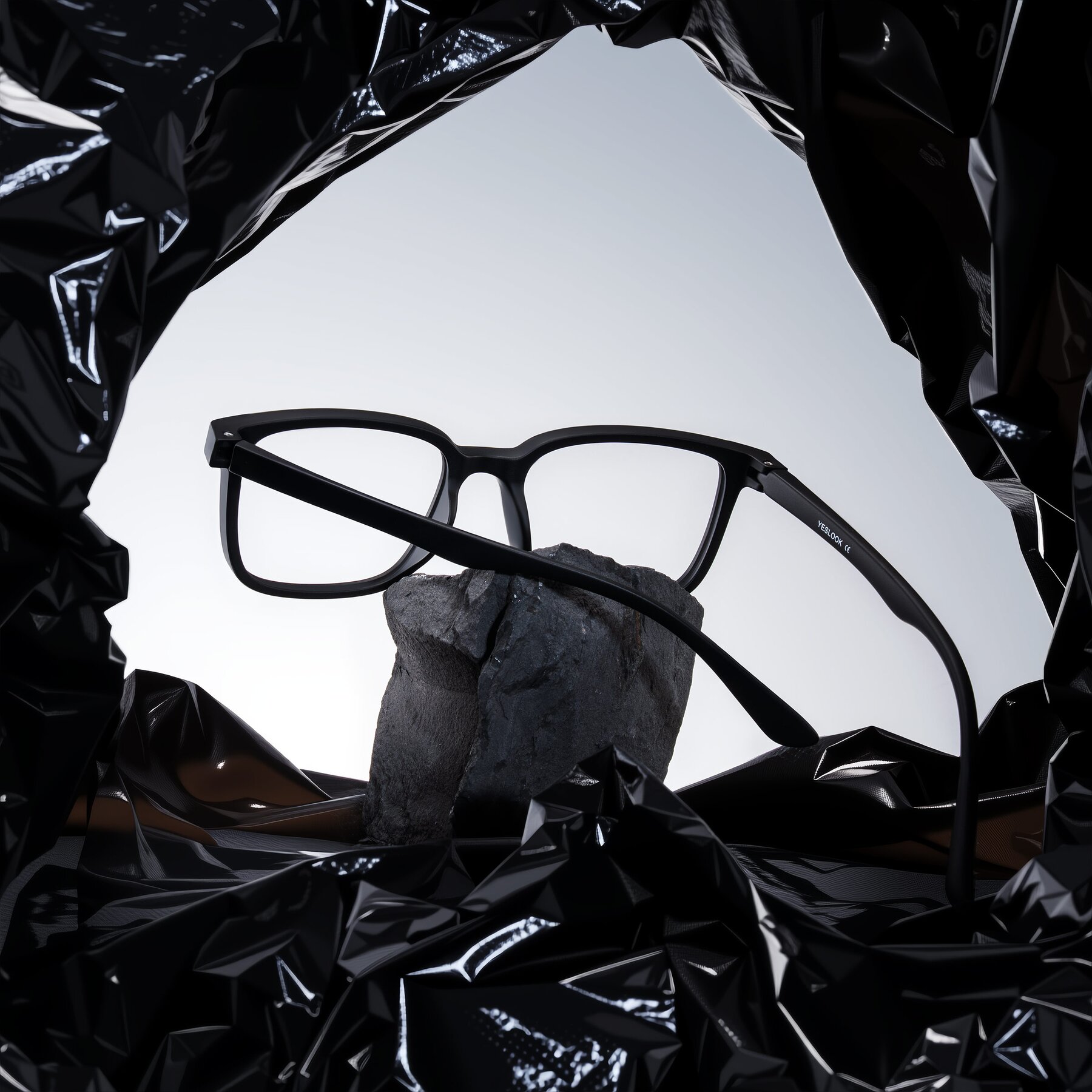 Lifestyle photography #2 of Joynton in Matte Black with Clear Eyeglass Lenses