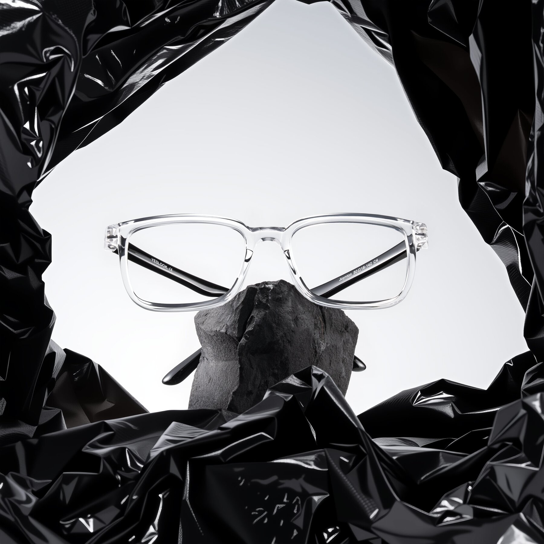 Lifestyle photography #1 of Joynton in Clear/Black with Clear Eyeglass Lenses