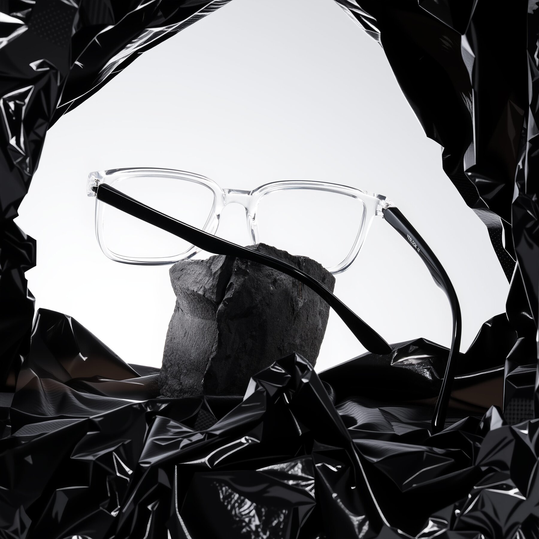 Lifestyle photography #2 of Joynton in Clear/Black with Clear Eyeglass Lenses