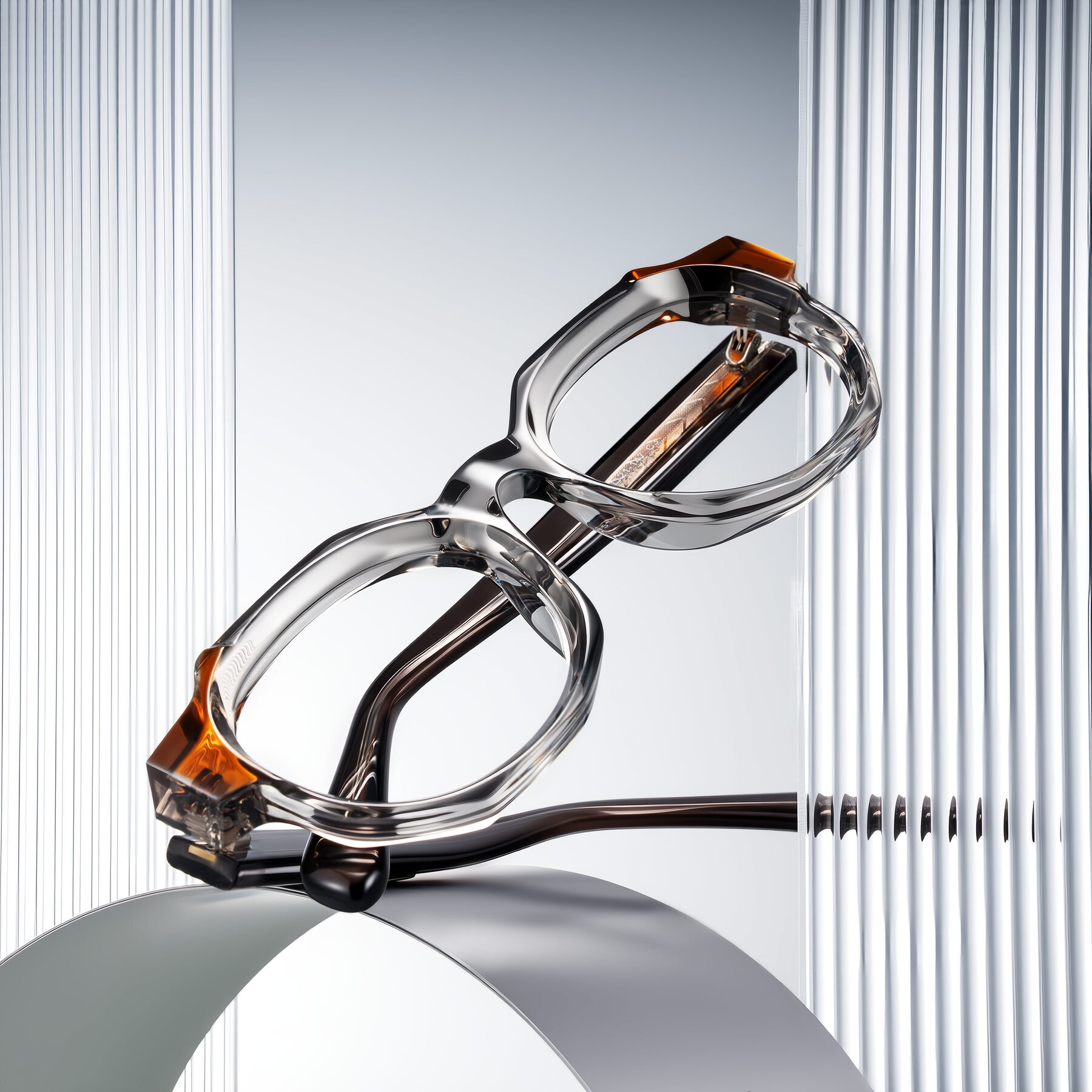 Lifestyle photography #1 of Poole in Transparent Gray with Clear Eyeglass Lenses
