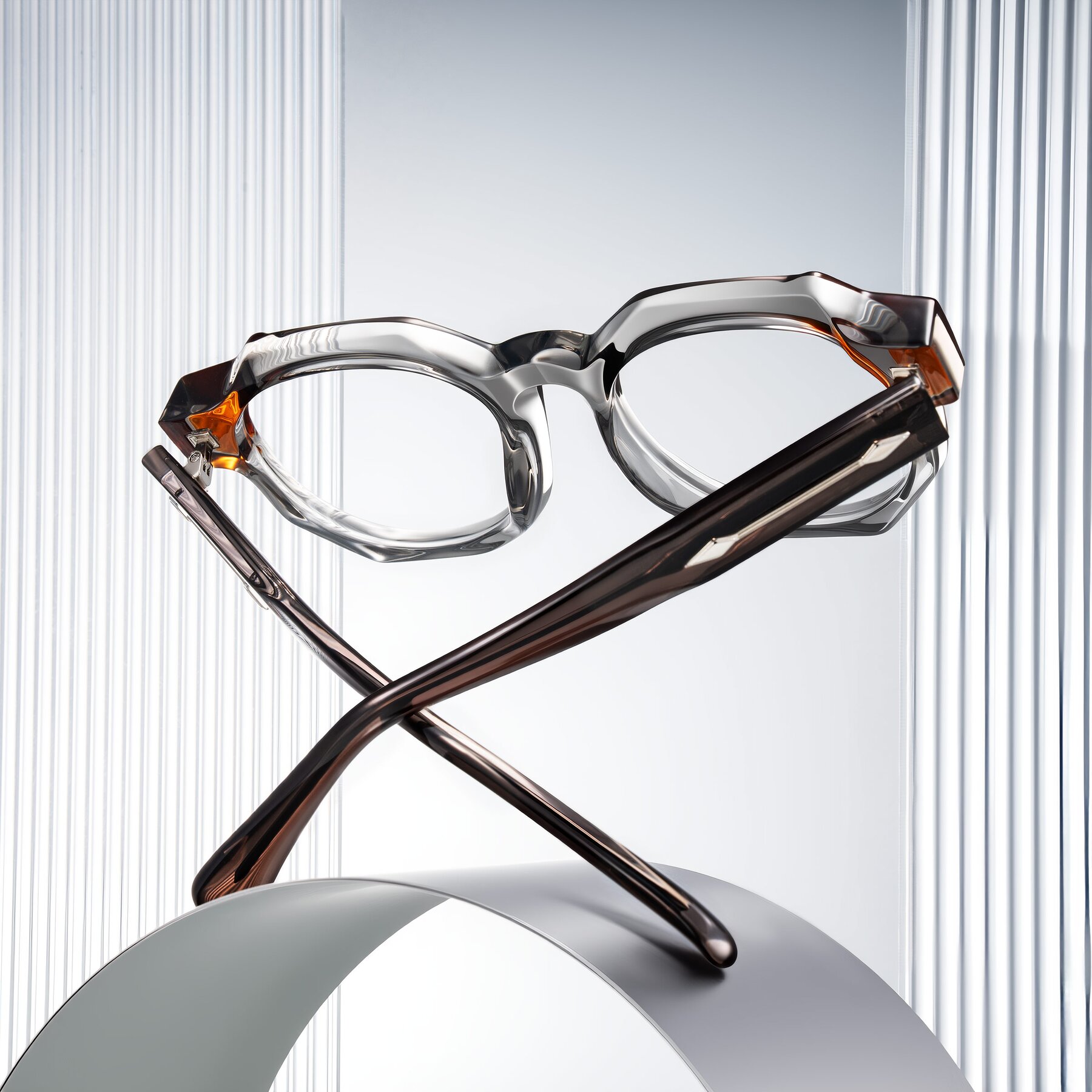 Lifestyle photography #2 of Poole in Transparent Gray with Clear Eyeglass Lenses