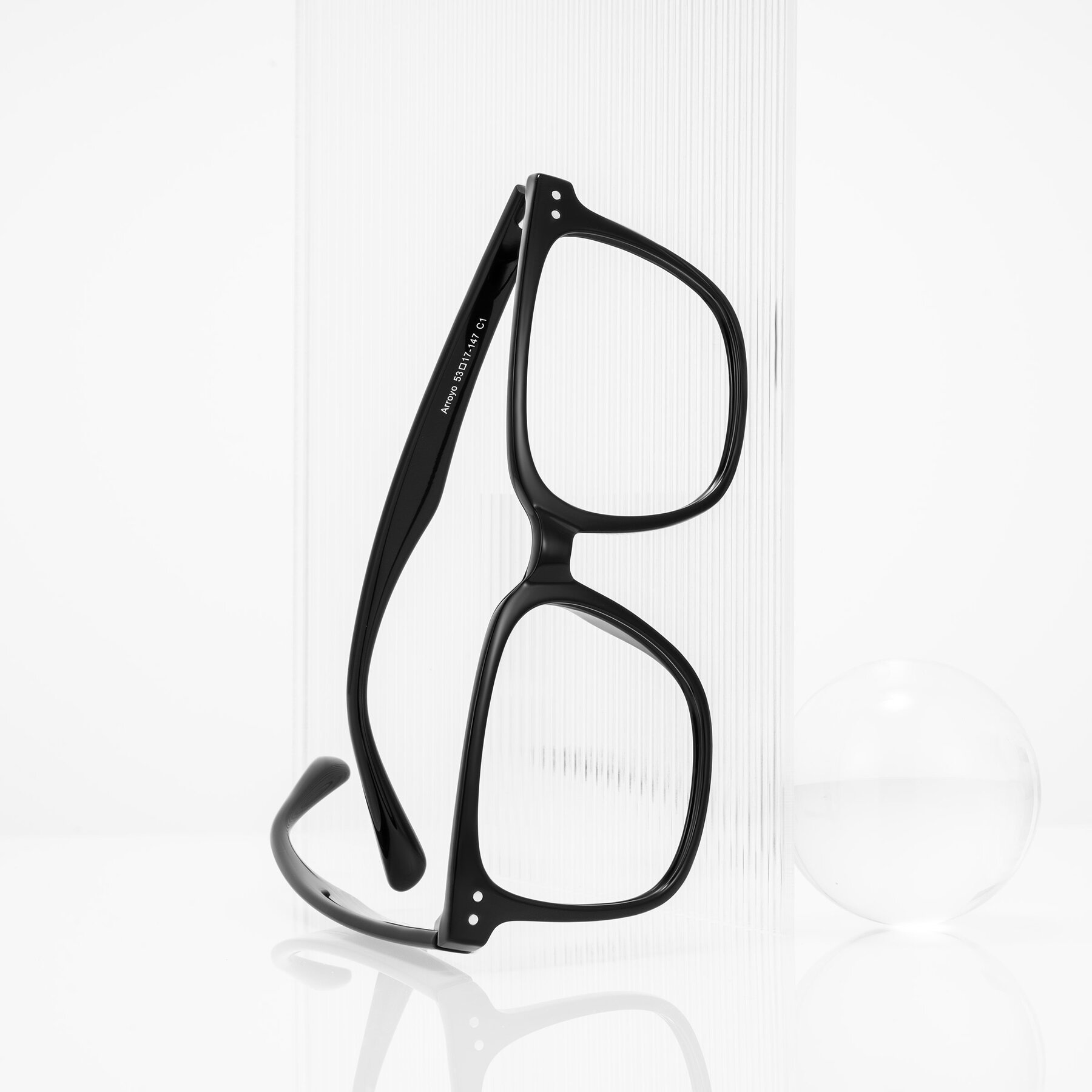 Lifestyle photography #1 of Arroyo in Black with Clear Eyeglass Lenses