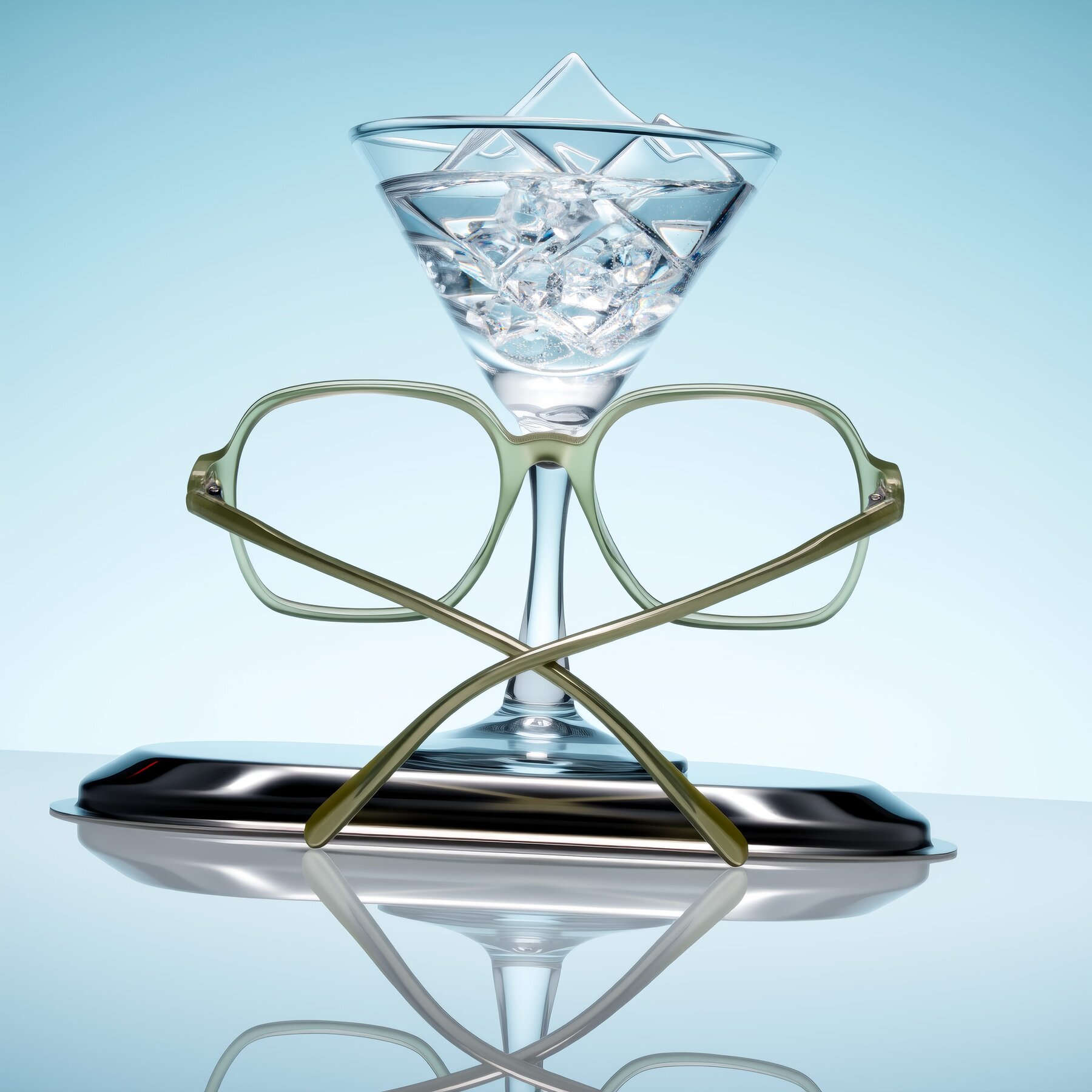 Lifestyle photography #1 of O'malley in Pastel Green with Clear Eyeglass Lenses