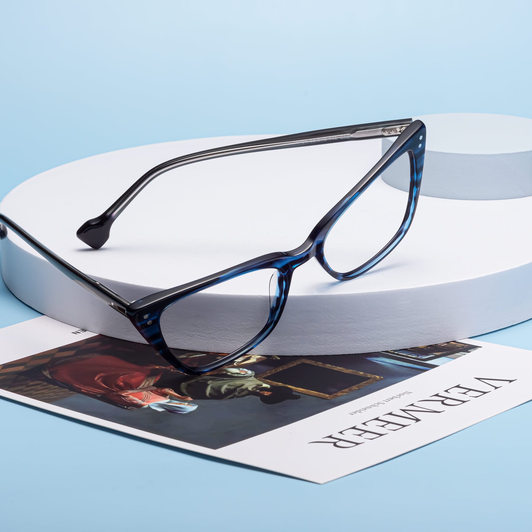 Lifestyle photography #1 of 1491 in Stripe Blue with Clear Reading Eyeglass Lenses