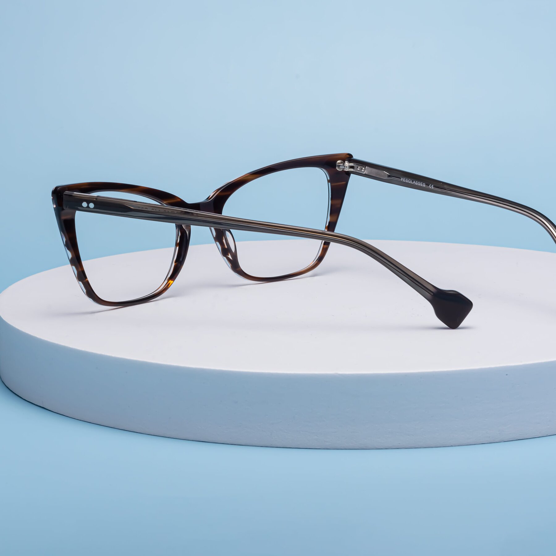 Lifestyle photography #2 of 1491 in Stripe Brown with Clear Reading Eyeglass Lenses