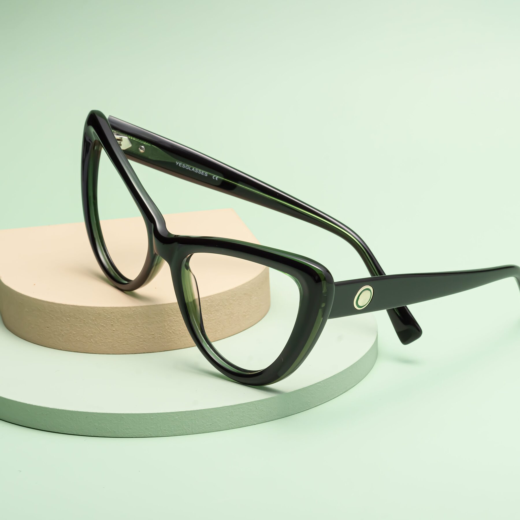 Women's lifestyle photography #1 of 1574 in Black-Green with Clear Reading Eyeglass Lenses