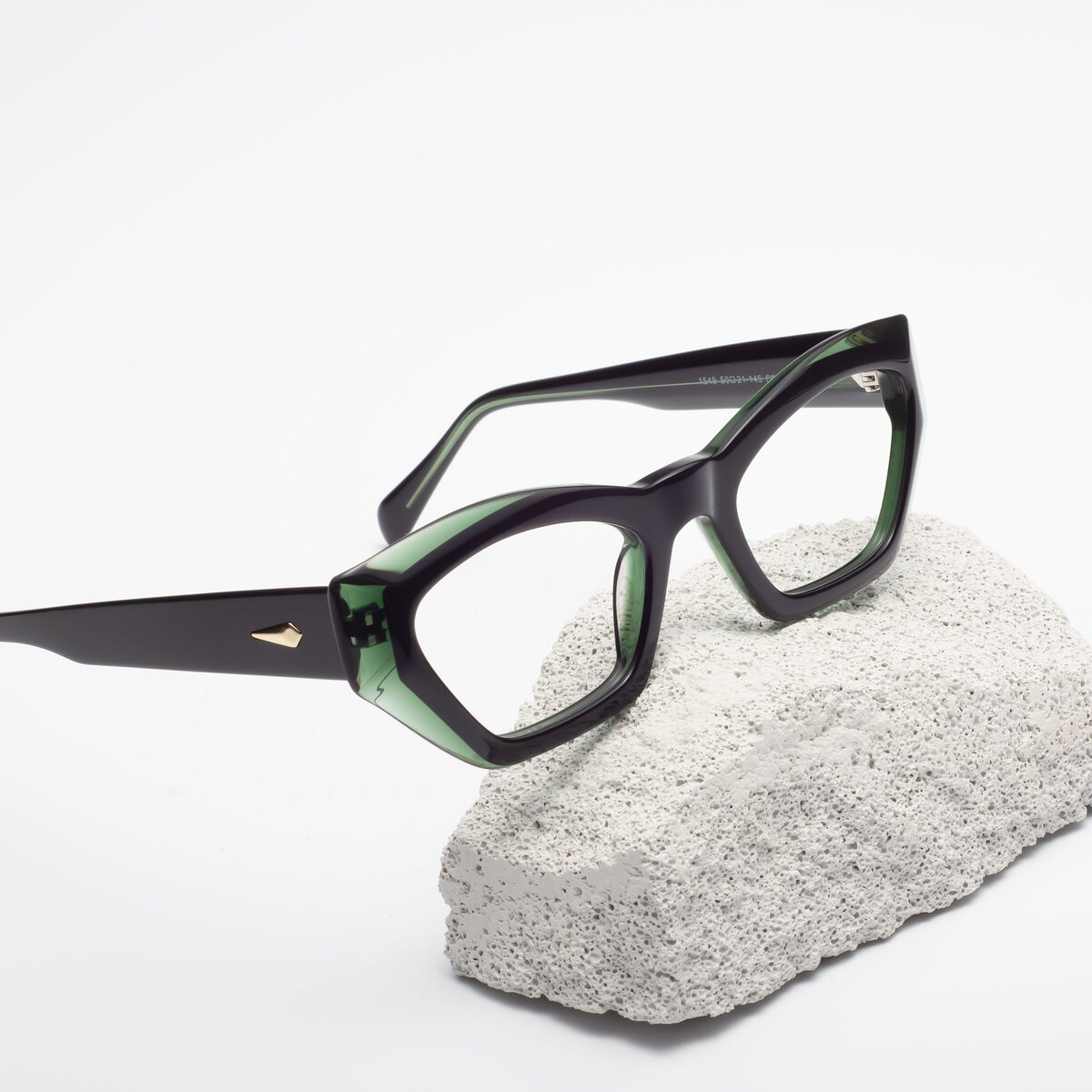 Emerald GeekChic Acetate Geometric Blue Light Glasses 1549