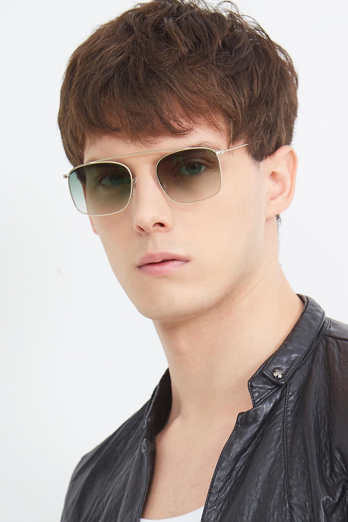 Men's lifestyle photography (portrait-2) of The Librarian in Copper with Green Gradient Lenses