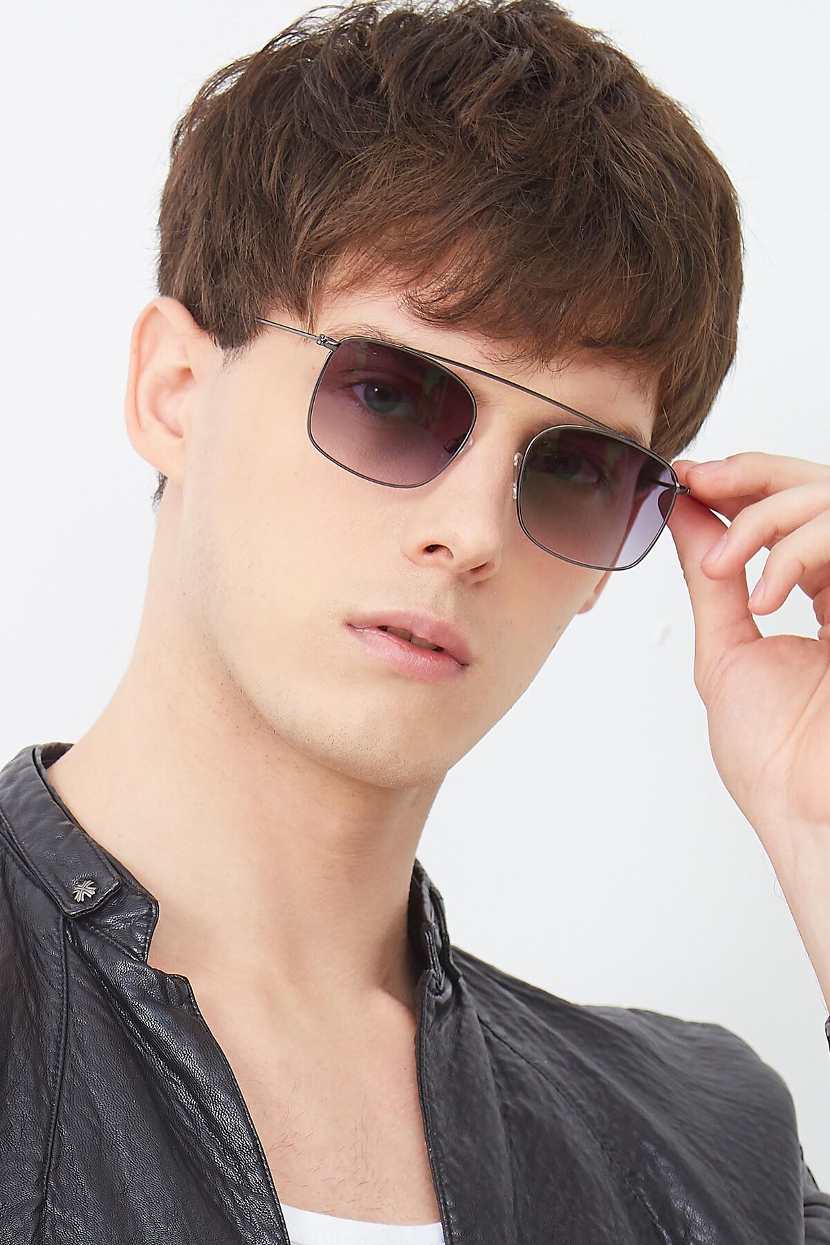 Men's lifestyle photography (portrait-2) of The Librarian in Gunmetal with Gray Gradient Lenses
