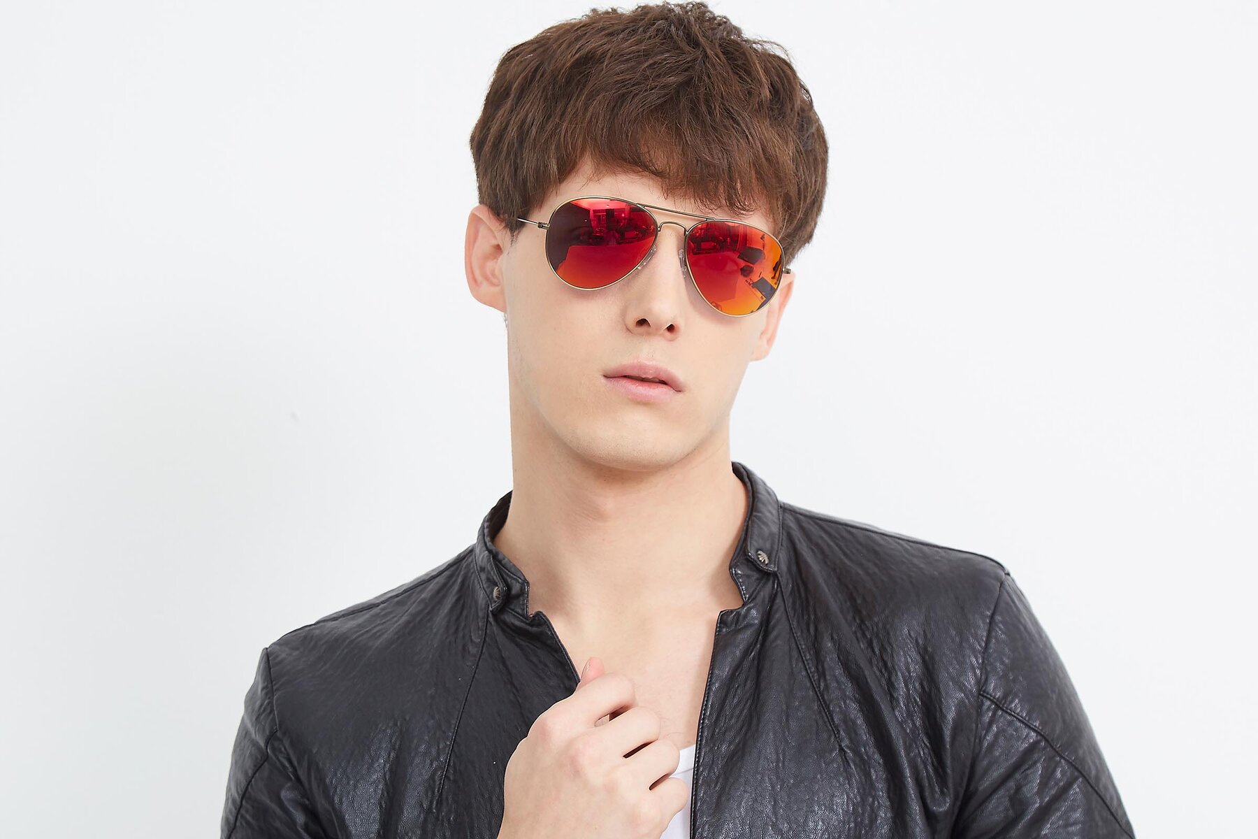 Men's lifestyle photography (landscape-1) of Yesterday in Antique Bronze with Red Gold Mirrored Lenses