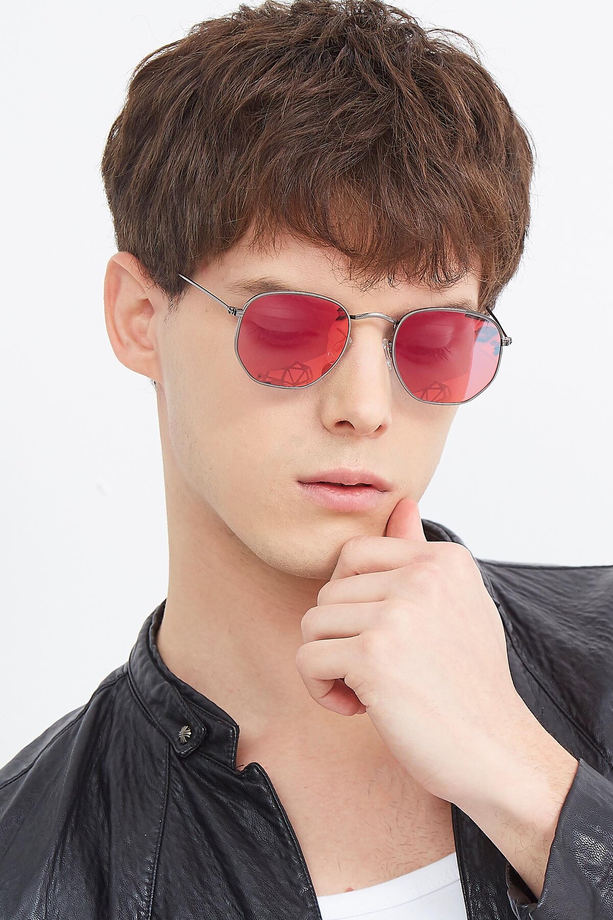 Men's lifestyle photography (portrait-2) of SSR1943 in Grey with Red Gold Mirrored Lenses