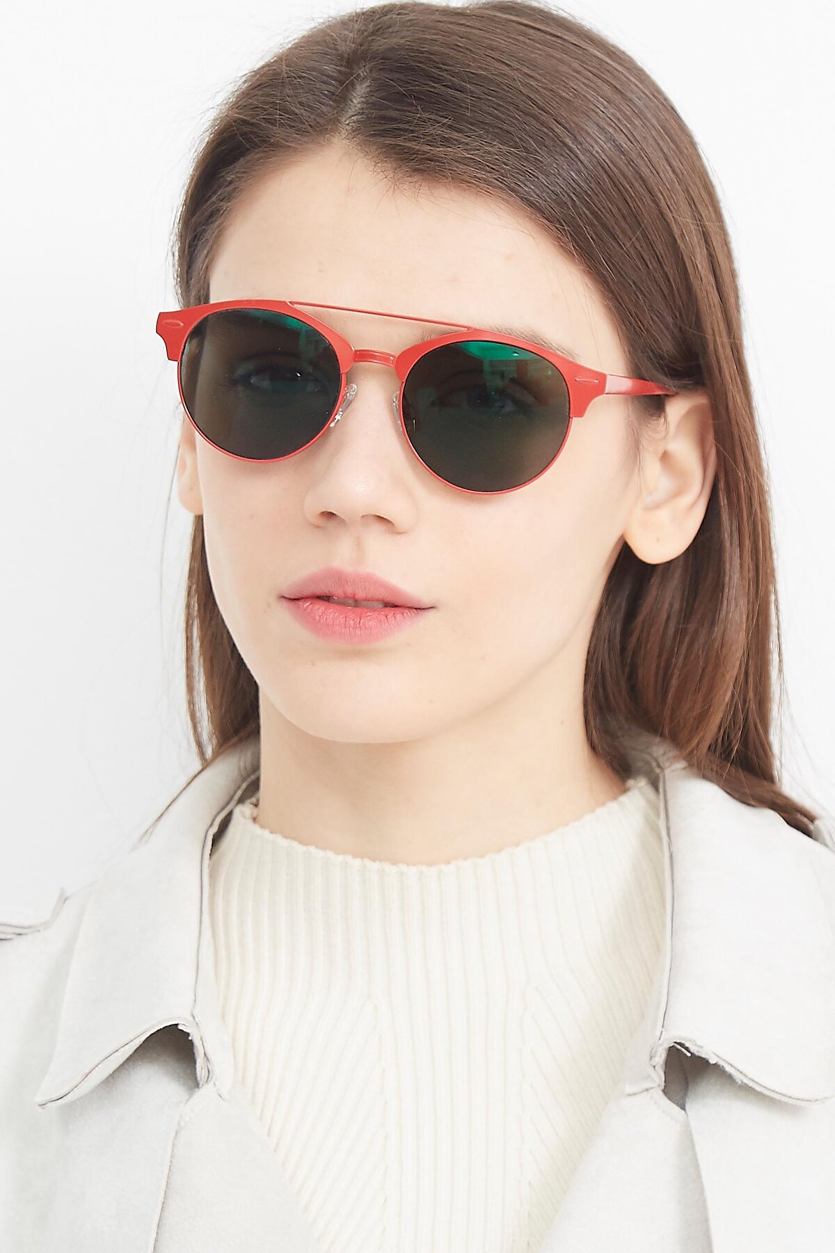 Women's lifestyle photography (portrait-1) of SSR183 in Red with Brown Tinted Lenses