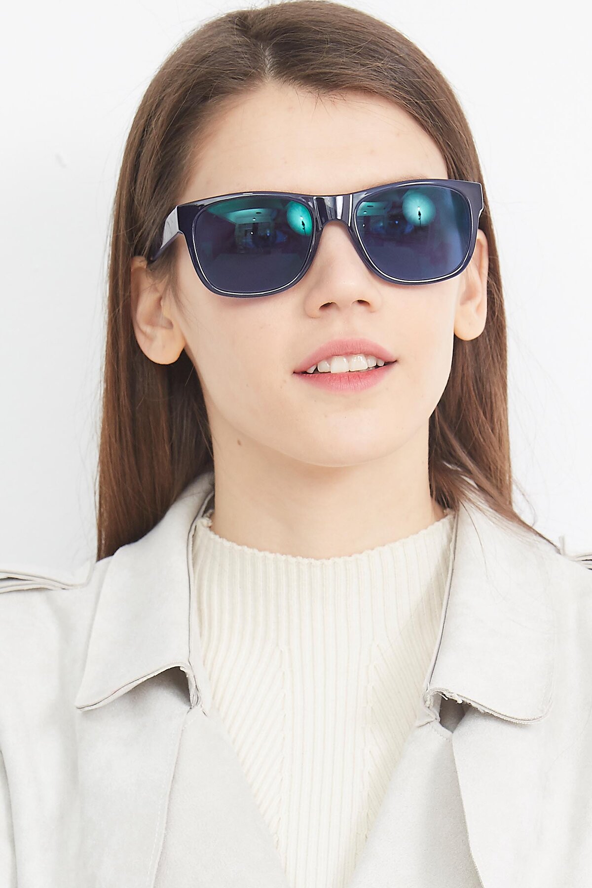 Women's lifestyle photography (portrait-1) of SSR213 in Blue with Blue Tinted Lenses