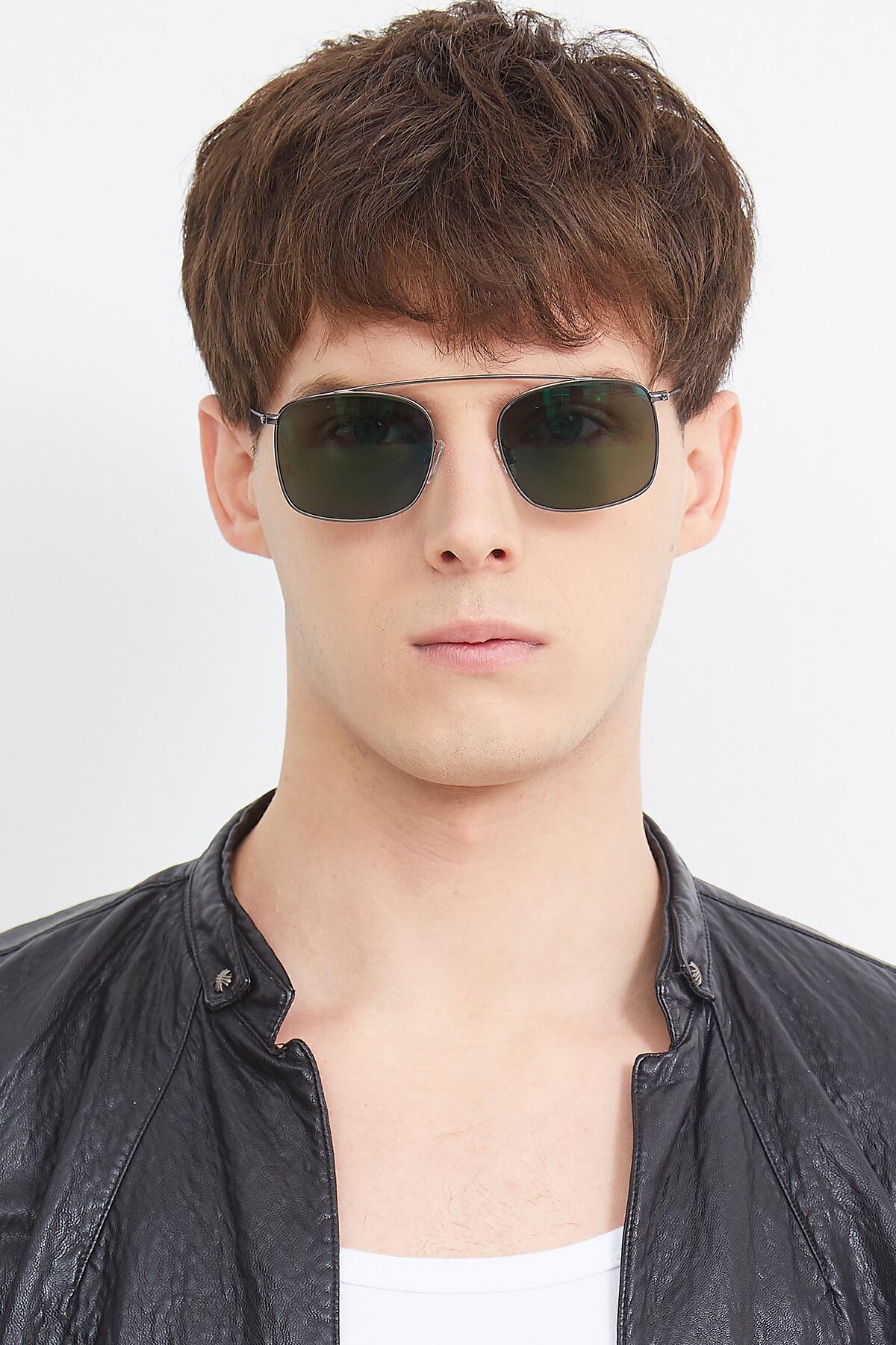 Men's lifestyle photography (portrait-1) of The Librarian in Gunmetal with Green Tinted Lenses