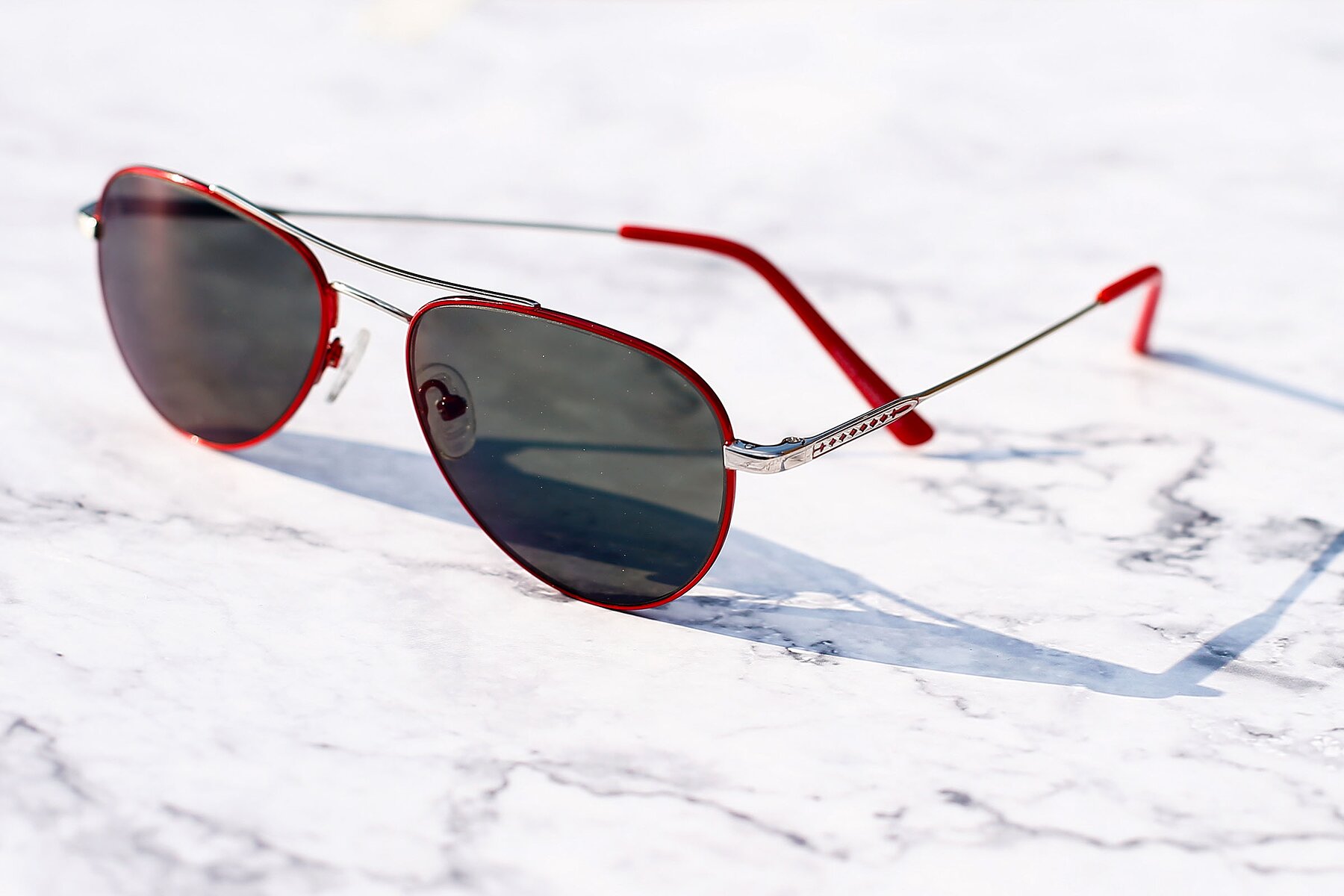 Women's lifestyle photography #2 of Richard in Red-Silver with Gray Tinted Lenses