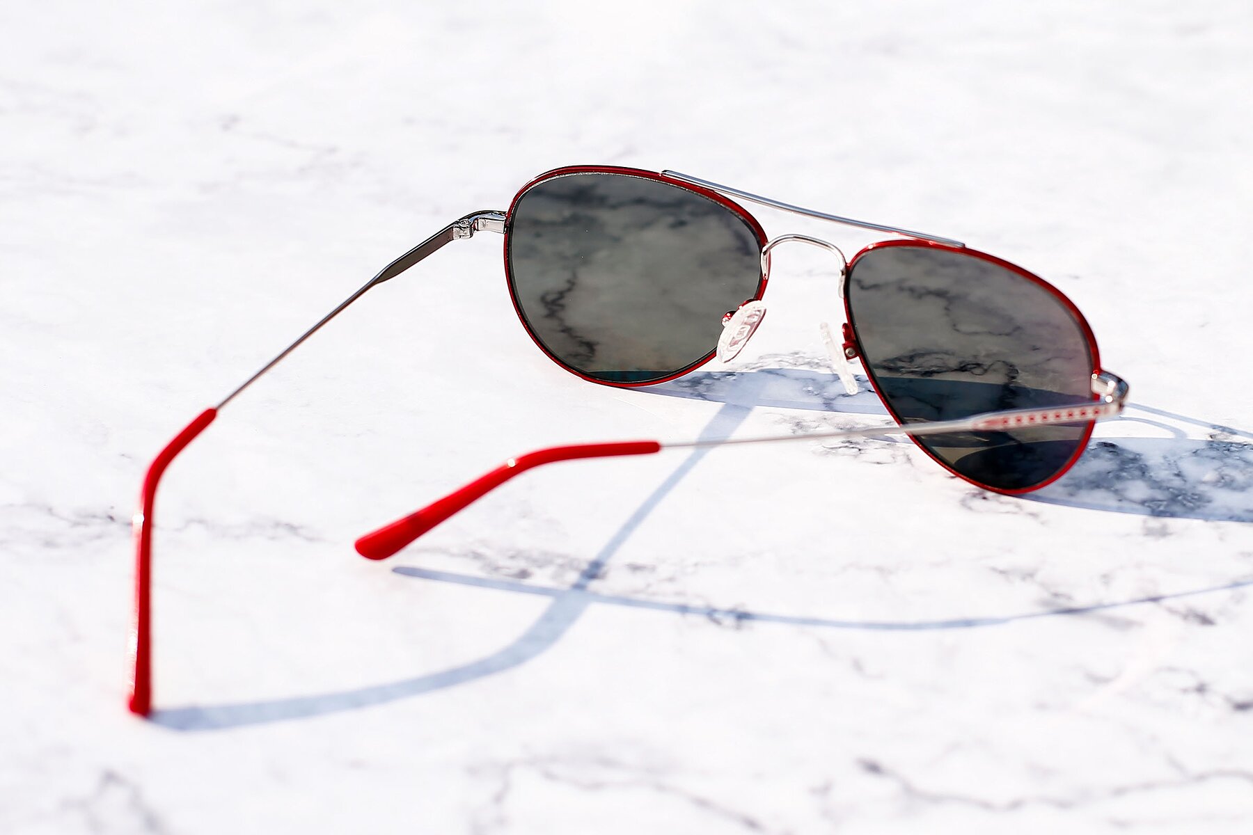 Women's lifestyle photography #3 of Richard in Red-Silver with Gray Tinted Lenses