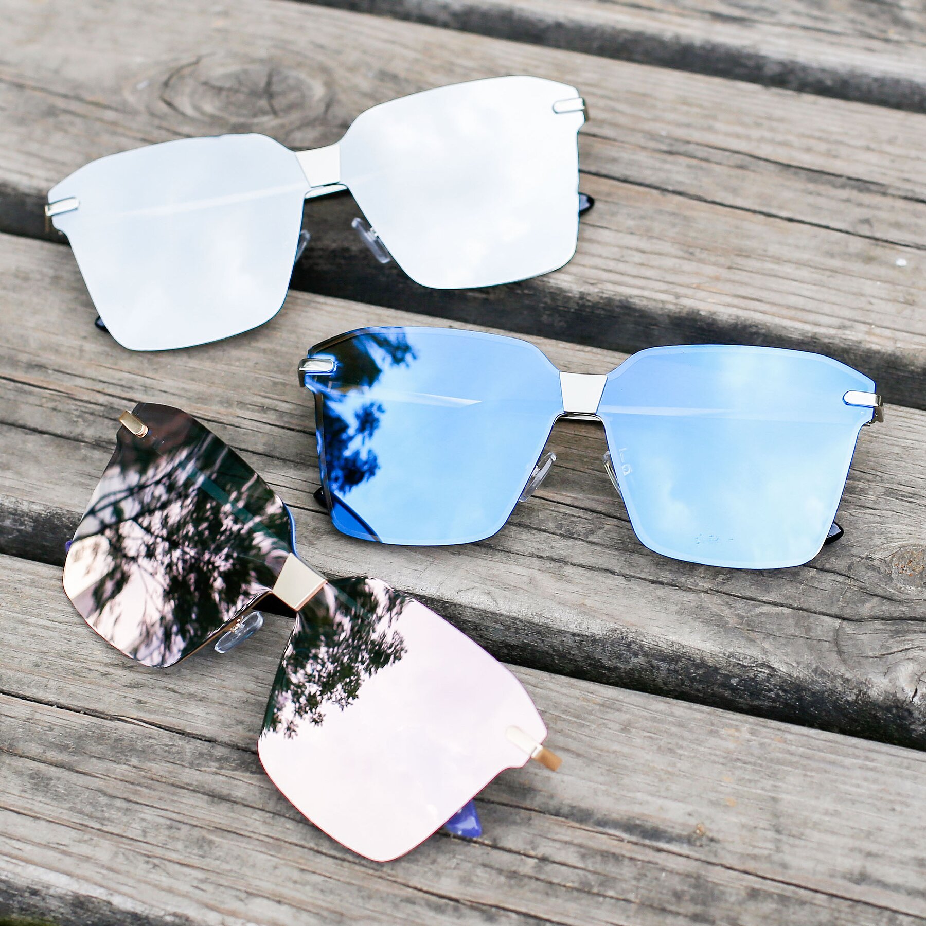 Women's lifestyle photography #4 of J2701 in Gunmetal with Blue Mirrored TAC Lenses